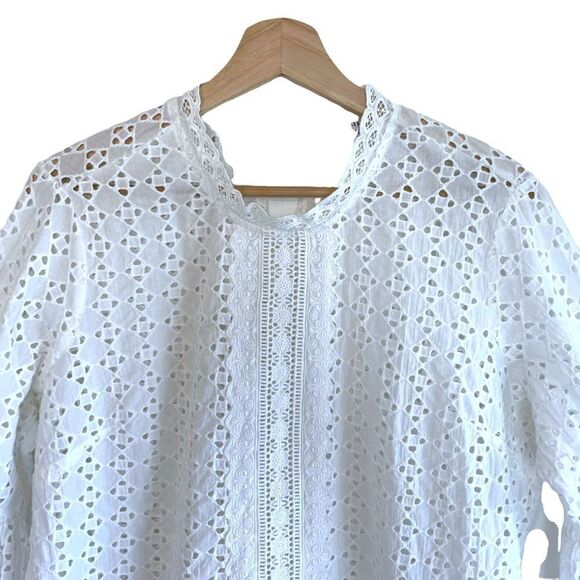 Heartloom Eyelet Bell Sleeve Top 100% Cotton - Picture 6 of 9